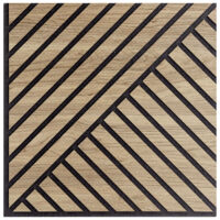 Set di Tre Pannelli Decorativi Murali, Fonoassorbenti a Listelli Obliqui Doppio in Legno, Rovere Aurora, 55x55 p1,1 cm - hoogapanel