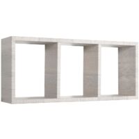 Mensola cubo 3 scomparti scaffale rovere grigio soggiorno salotto camera moderno Tristano