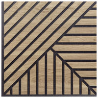 Pannello Singolo Decorativo Murale, Fonoassorbente a Listelli Obliqui Tris in Legno, Rovere Aurora, 55x55 p1,1 cm - Hoogapanel