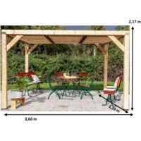 pergolato 12,20 mq in legno naturale - vt 3436 t - habrita