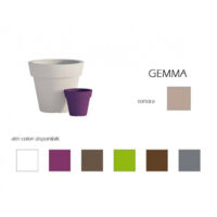 Vaso XXL moderno di design Ø110 H95 in polimero tortora resistente per interno ed esterno - Made in Italy - Monacis