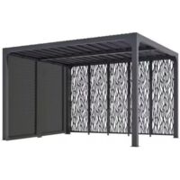Pergola bioclimatica Foresta gazebo in alluminio, apertura manuale, 360x300 con veneziane e pannelli