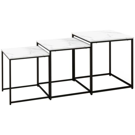 Three Nest of Tables, Marble Effect Finish (1/5)