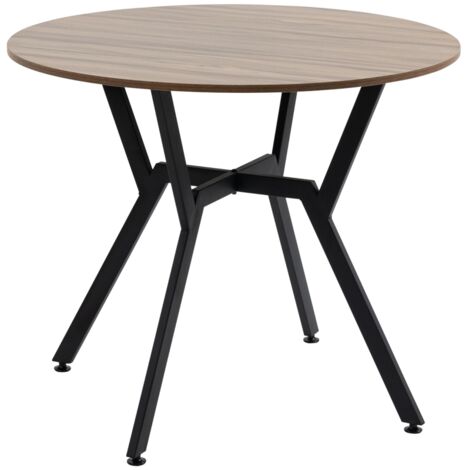 Dining Room Table with Black Legs Anti-slip Foot Pads for Living Room Dining Room 90 x 76 cm Brown (1/5)
