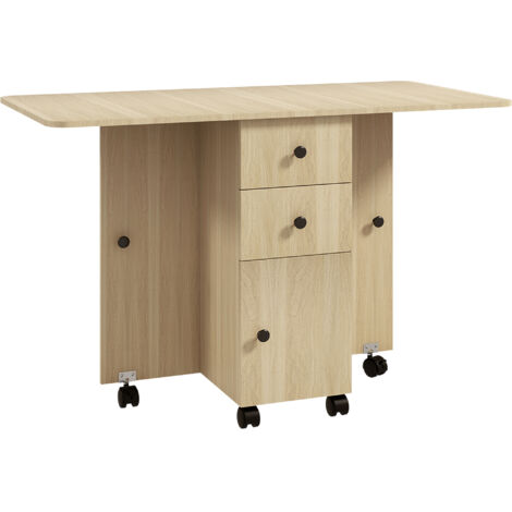 Six-Person Drop Leaf Dining Table, with Storage - Wood-Effect (1/5)