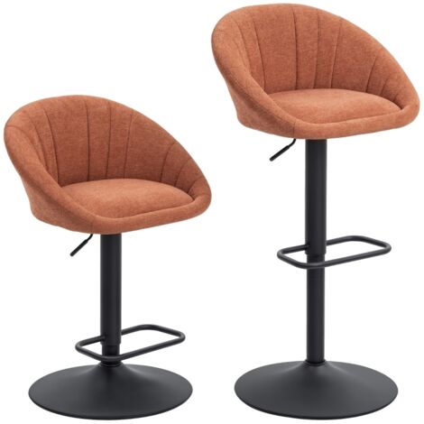 Set of Two Relaxed Tub Bar Stools - Orange (1/5)