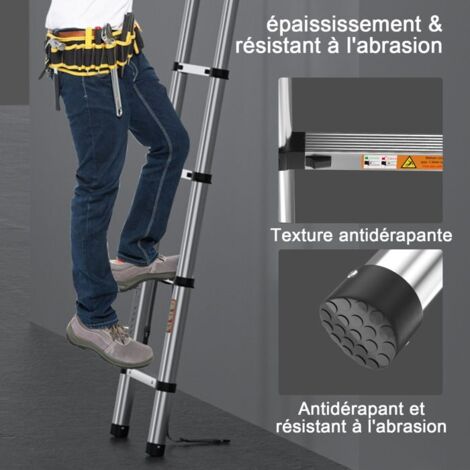 Échelle Télescopique En Aluminium – 3,80 Mètres, Pliable, Pour Usage Domestique