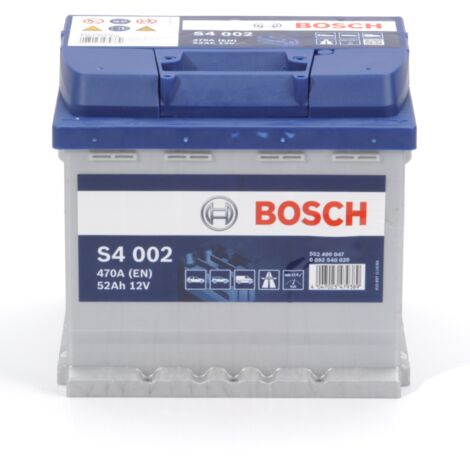 Bosch – Batterie de démarrage 12V 52Ah 470A – Technologie Plomb Calcium sans entretien – Performance optimale pour démarrages fréquents - S4002 (1/5)