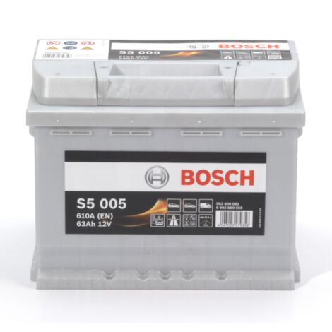 Bosch – Batterie de démarrage voiture 12V 63Ah 610A – Technologie plomb-calcium – Puissance de démarrage exceptionnelle – Longévité accrue (1/5)