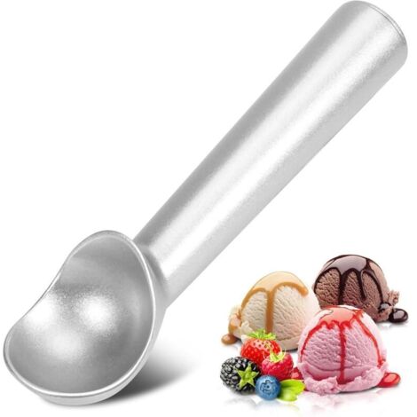 Cuchara para helado de 18 cm, antiadherente, anticongelante, de una sola pieza, de aluminio, profesional, resistente, fácil de limpiar, para helado, masa de galletas, sorbete y almendras. (1/5)