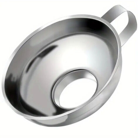 Embudo de acero inoxidable para enlatado con asa para frascos de boca ancha y regulares, embudo de boca ancha para transferir ingredientes líquidos y secos, líquidos (1/4)