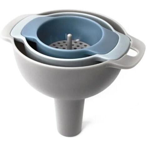 Embudo de cocina multifuncional 4 en 1 con colador extraíble: ideal para líquidos, ingredientes secos y aceites. (1/4)