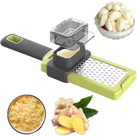 Prensa de ajo, trituradora de ajo manual, prensa de ajo profesional para cocina, prensa de ajo oscilante de acero inoxidable, picadora de ajo, molinillo de jengibre, trituradora de ajo, prensa de ajo, (1/4)