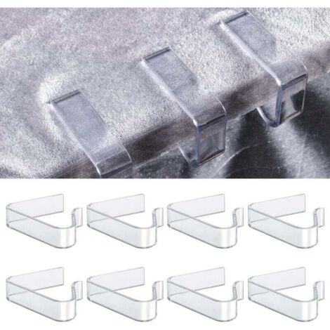 (Tamaño pequeño) 8 pinzas de plástico para mantel, pinzas transparentes para mantel, pinzas para sujetar manteles de mesas de 1,7 a 3,5 cm de grosor, para fiestas navideñas, bodas, uso interior y exte (1/4)