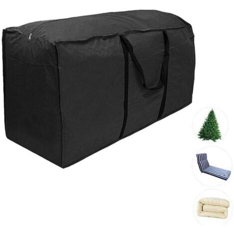 Copricuscini per esterni, borsa portaoggetti per mobili, 210D, resistente all'acqua, coprisedile da giardino, per albero di Natale, con cerniera, custodia protettiva, borsa portaoggetti, nera (S: (1/4)