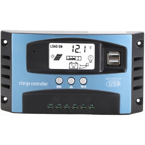 Regolatore di carica solare MPPT da 100 A, doppia porta USB, schermo LCD, 12 V/24 V
