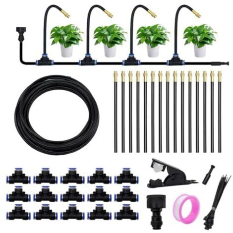 Sistema di irrigazione automatico per giardino, sistema di irrigazione per giardino a 360°, kit di irrigazione a nebulizzazione con ugello regolabile, sistema di irrigazione per giardino, cortile, pra