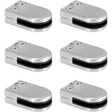 Morsetto per vetro, morsetto per vetro in acciaio inox, staffe di serraggio per vetro da 6-8 mm, morsetto per vetro regolabile, parte posteriore piatta, collegamento per balaustra, corrimano per scale
