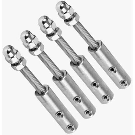 Morsetti a vite per fune metallica da 4 mm - Tenditore per fune metallica in acciaio inox per fissaggio a tensione (4 x 3 mm)