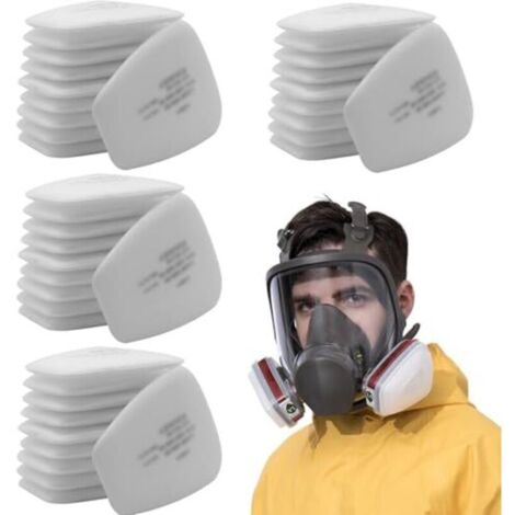 Set di 40 filtri per respiratori, filtri 3M, filtri a inserto 5N11 CN, filtri in cotone idrofilo 5N11CN, compatibili con i modelli 6000, 6100, 6200, 6800, 7501 e 7502, per verniciatura