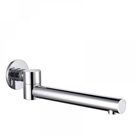 Bocca per vasca, girevole a 180°, bocca per vasca, ottone, pieghevole, ugello rotondo, rubinetto, bocca per vasca, montaggio a parete, bocca per vasca, rubinetto, G1/2, cromato