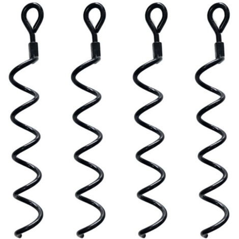Kit di ancoraggio a spirale ad alte prestazioni da 38,5 cm per capannoni. Ideale come palo di ancoraggio per cani, per fissare animali, tende, verande, capannoni, confezione da 4. (1/4)