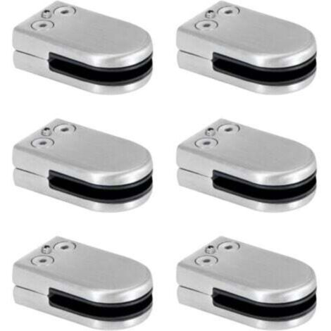 Morsetto per vetro, morsetto per vetro in acciaio inox, staffe di serraggio per vetro da 6-8 mm, morsetto per vetro regolabile, parte posteriore piatta, collegamento per balaustra, corrimano per scale (1/4)