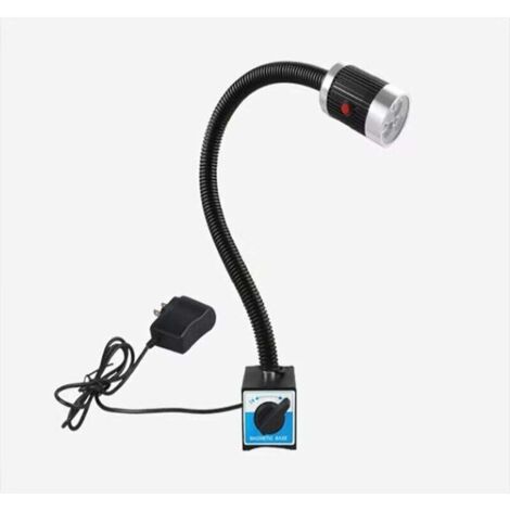 Lampada per macchina con base magnetica, lampada LED magnetica flessibile da 9 W, impermeabile, braccio luminoso con base magnetica per banco da lavoro, tornio, fresatrice CNC, fresatrice per metalli.