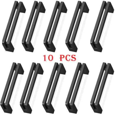 10 maniglie per mobili, distanza centrale 96 mm, maniglie nere per porte da cucina, maniglie a barra, maniglie nere per porte, finestre, cassetti, armadietti, frigoriferi (1/5)