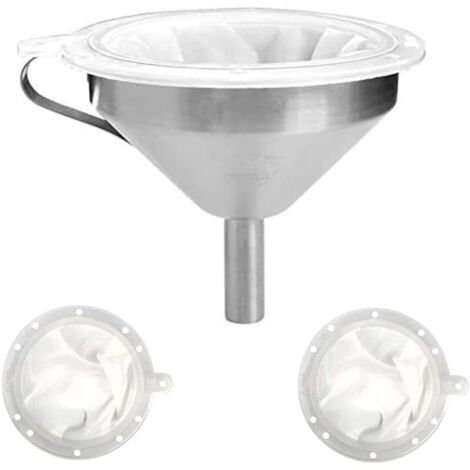 Imbuto da cucina in acciaio inox da 5 pollici con filtro a 200 maglie e filtro a 400 maglie per il trasferimento di liquidi, oli, succhi, caffè, vino e per la preparazione di marmellate (1/5)