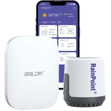 RAINPOINT - Pluviometro digitale Wi-Fi wireless per un monitoraggio accurato delle precipitazioni tramite Smart Gateway Hub (incluso) - Solo Wi-Fi a 2,4 GHz