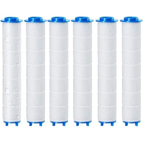 Filtri doccia sostituibili da 6 pezzi, 9,5 x 2,4 cm, filtro doccia rimovibile, osmosi inversa, filtrazione di cloro, fluoro e particelle (9,5 x 2,4 cm)