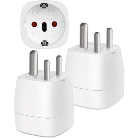 【2 pezzi】 Adattatore per spina indiana, accessori per adattatori da viaggio, spina UE a tipo D, adattatore da viaggio per India, Nepal, Sri Lanka, Mozambico (1/4)