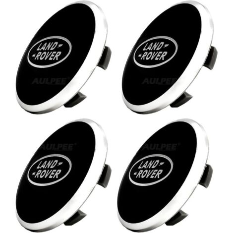 Coprimozzo in ABS da 62 mm con logo centrale, compatibile con accessori Land Rover (LR nero - nero) (1/4)