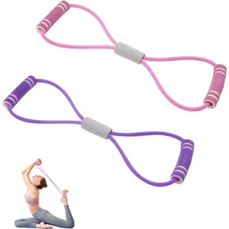 Fasce di resistenza a forma di 8, fasce di resistenza con maniglie, estensione del torace, corda di trazione per yoga, ginnastica, stretching e rafforzamento di braccia e spalle