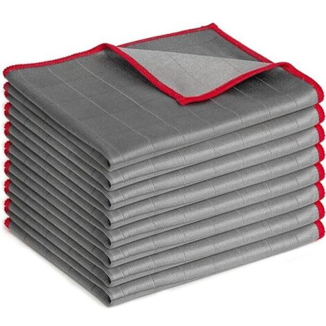 Set di 8 panni in fibra di carbonio – Panno in microfibra anti-aloni per finestre, specchi, schermi e tutte le superfici lisce (rosso, 40 x 50 cm) (1/4)