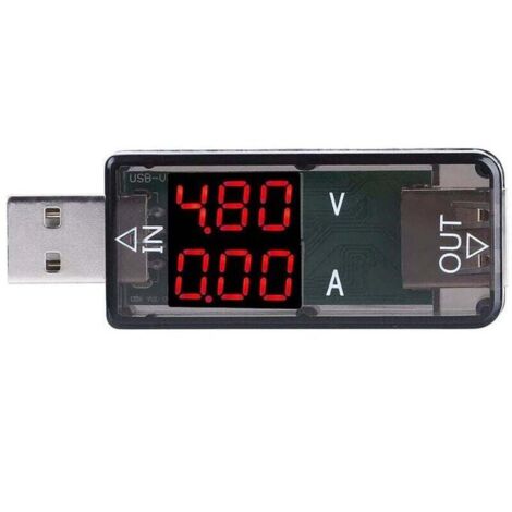 Multimetro tester USB, 3,2-10 V 0-3 A, tester di corrente e tensione USB digitale, voltmetro, amperometro, precisione 0,01, multimetro, caricabatterie (1/4)