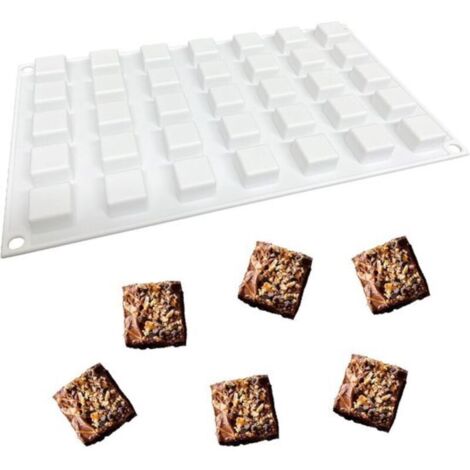Stampo quadrato in silicone per cioccolato da 35 fori - Per cioccolatini, cubetti di ghiaccio, caramelle, decorazioni per torte