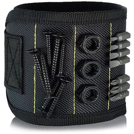 Bracciale magnetico per attrezzi e accessori, con magneti, misura regolabile, compatibile con le chiavi. (1/4)