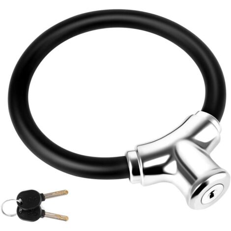 Lucchetto ad anello piccolo per biciclette con 2 chiavi - Lucchetto a cavo portatile per biciclette, scooter, porte e cancelli