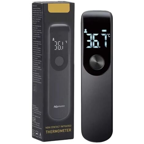 Termometro frontale a infrarossi senza contatto, display LED digitale, misurazione della temperatura corporea, nero