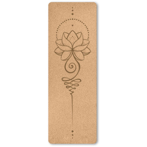 Tappetino da yoga in sughero 100% naturale, tappetino da esercizi ecologico ad alta densità, 183 x 61 cm, con tracolla per casa, pilates, palestra e allenamento (1/4)