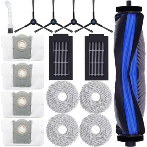 Accessori compatibili con le spazzatrici robotizzate Kovos serie T50: spazzola rotante, spazzola laterale, elemento filtrante, sacchetto raccoglipolvere – kit da 16 pezzi (1/4)