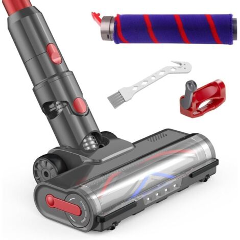 Spazzola per Dyson V7 V8 V10 V11 V15 sv10 sv12 sv14 sv15, testina Dyson con spazzola turbo e spazzola in velluto morbido, 4 LED e blocco grilletto, accessorio Dyson per tappeti e pavimenti duri (1/4)