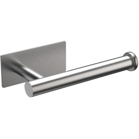 Portarotolo da parete in acciaio inox 304, non necessita di fori, autoadesivo, argento, taglia unica. (1/4)