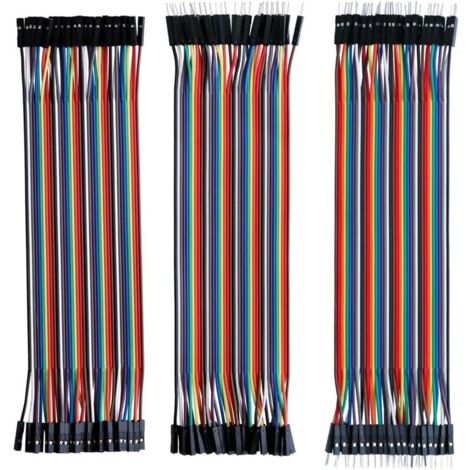 120 cavi Dupont in diversi colori, connettori maschio-femmina a 40 pin, maschio-maschio a 40 pin e femmina-femmina a 40 pin, compatibili con le breadboard. (1/4)