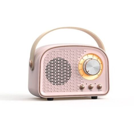 Altoparlante radio Bluetooth retrò vintage - Altoparlante stereo wireless con radio FM - Design vintage - Altoparlante wireless Bluetooth 5.0 per un suono cristallino - Ideale per uso domestico ed est