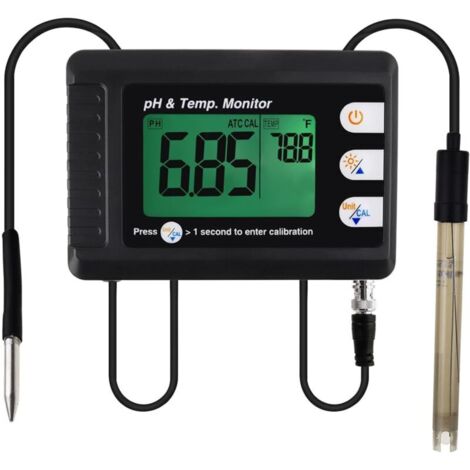Misuratore professionale di pH e temperatura con ATC e funzione di calibrazione automatica, tester dell'acqua con supporto per treppiede per acquario e idroponica (1/4)