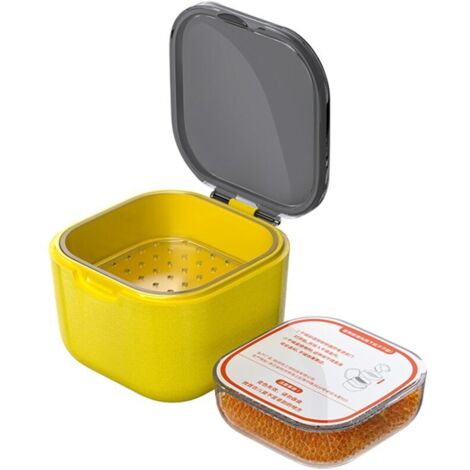 Asciugatore per apparecchi acustici, custodia per apparecchi acustici, kit di asciugatura, mobiletto, amplificatore per apparecchi acustici, cuffie Bluetooth, orologio-gioiello (1 contenitore giallo + (1/4)