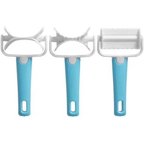 Set di 3 mattarelli, tagliabiscotti, tagliapasta in plastica, rullo rotondo, tagliapasta per fondente, accessori da forno per torte e biscotti